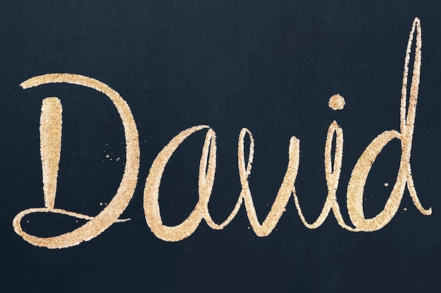 Gratis vector david naam sprankelende vector gouden typografie