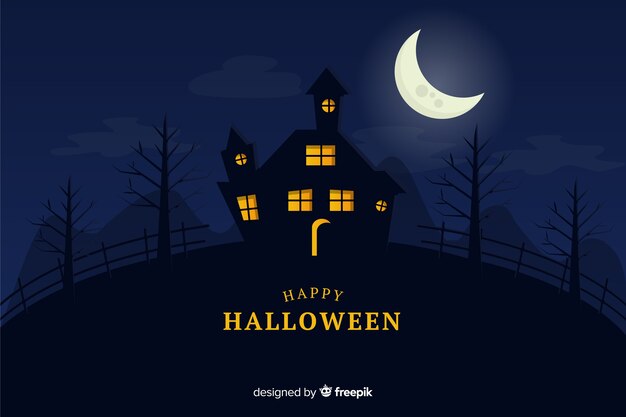 Gratis vector de achtergrond van spookhuishalloween