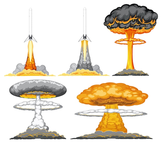 Gratis vector de atomic bomb mushroom cloud