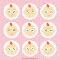 Gratis vector de baby van nice avatar collectie