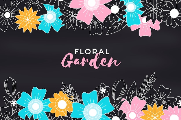 Gratis vector de bloemachtergrond van het tuinbord met bloemen