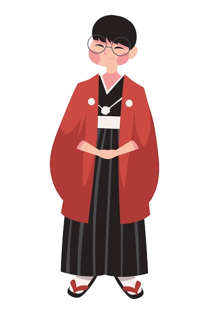 Gratis vector de dag van de komende leeftijd japanse man illustratie vector