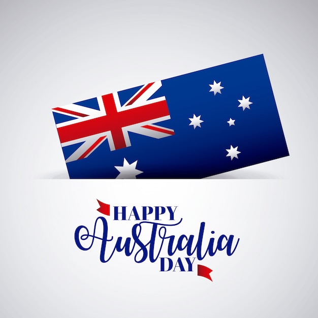 Gratis vector de gelukkige dag van australië met vlag