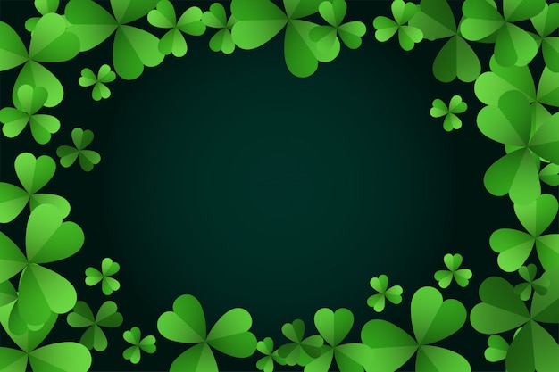 Gratis vector de groene klaver verlaat st patricks dagachtergrond