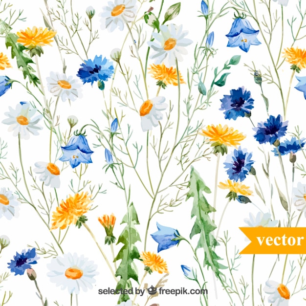 Gratis Vector de hand geschilderde bloemen