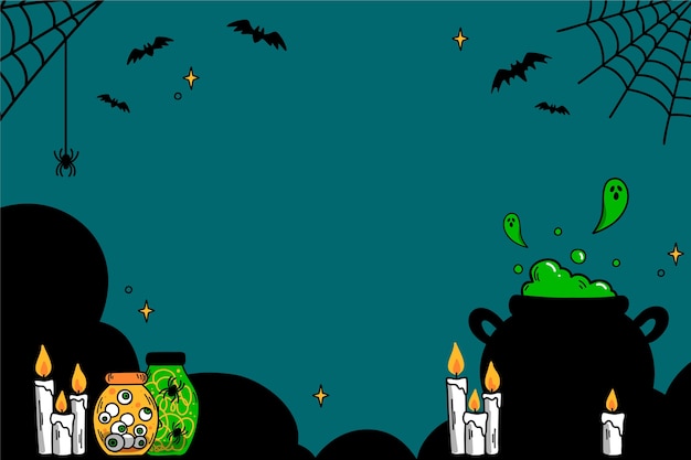 Gratis vector de hand getekende halloween achtergrond