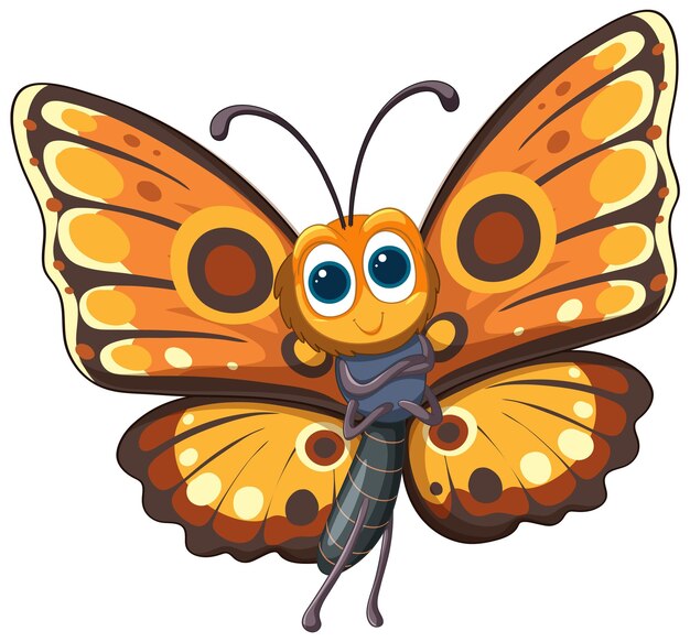 De illustratie van het vrolijke vlindermeisje