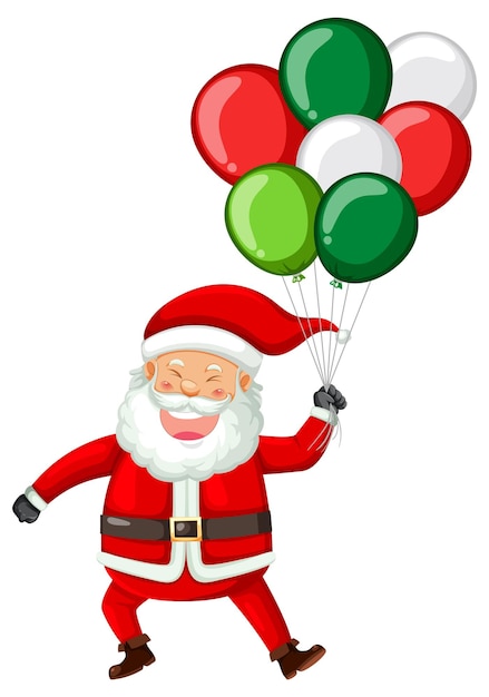 Gratis vector de kerstman houdt een ballon vast