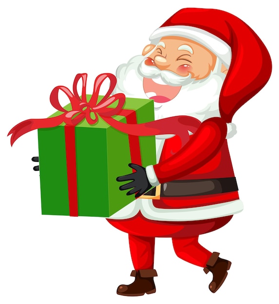 Gratis vector de kerstman stuurt een cadeauzakje