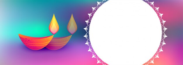 De kleurrijke gelukkige illustratie van het diwalifestival met tekstruimte