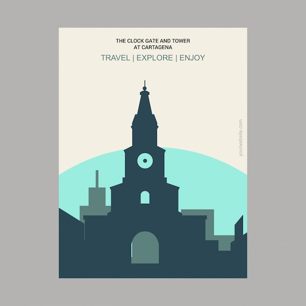 Gratis vector de klokpoort en toren in cartagena bolavar, colombia landmark