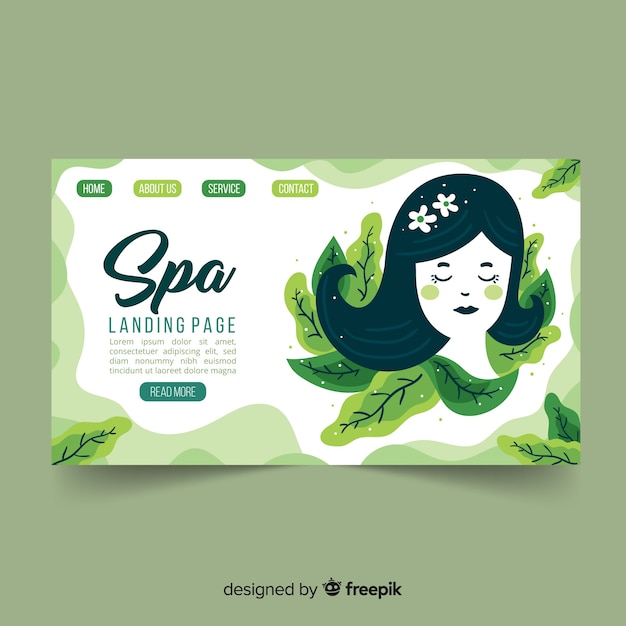 Gratis vector de landingspagina van de spa