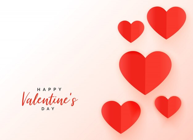 De rode achtergrond van origamiharten voor de dag van de valentijnskaart