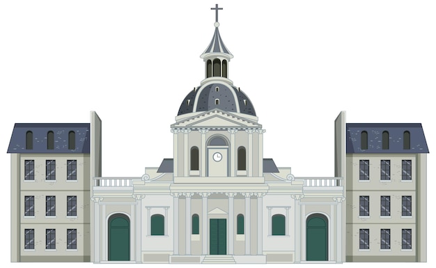 Gratis vector de sorbonne-universiteit in parijs een historisch europees monument