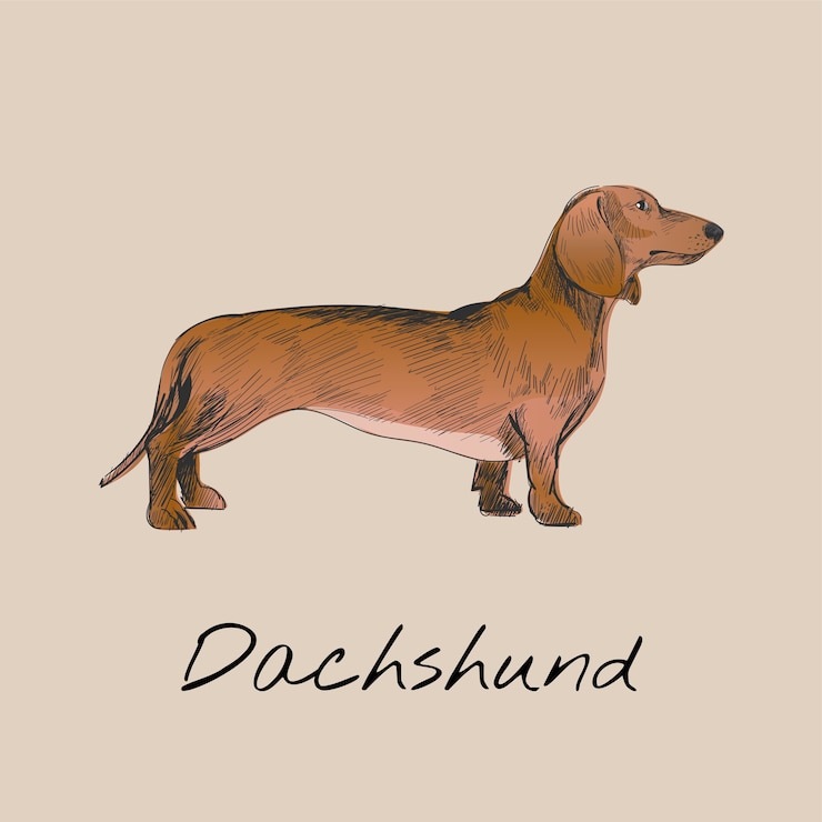 Gratis Vector de stijl van de illustratietekening van hond