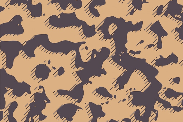 De stoffentextuur van het camouflageleger op bruine schaduwenachtergrond