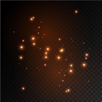 De stofvonken en rode sterren schitteren met speciale lichtrode glitterfonkels