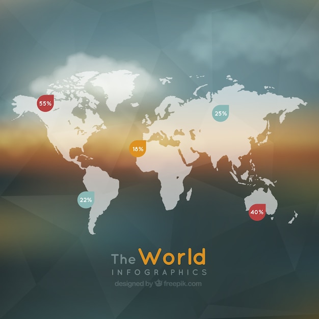 Gratis vector de wereld infographic