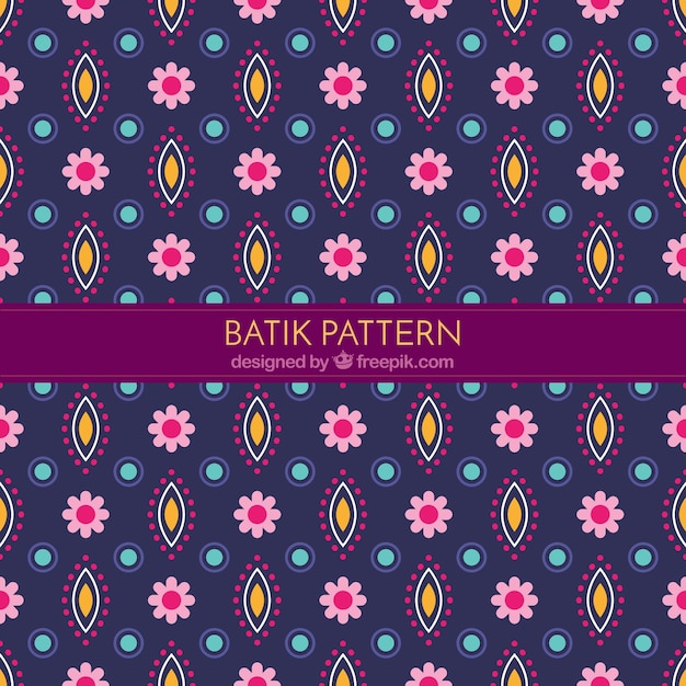 Decoratief bloempatroon in batikstijl