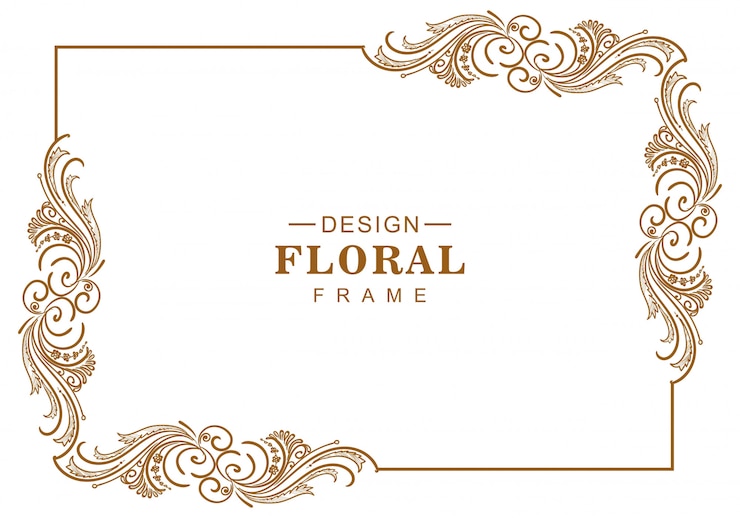 Gratis Vector decoratief kunstzinnig bloemenframeontwerp