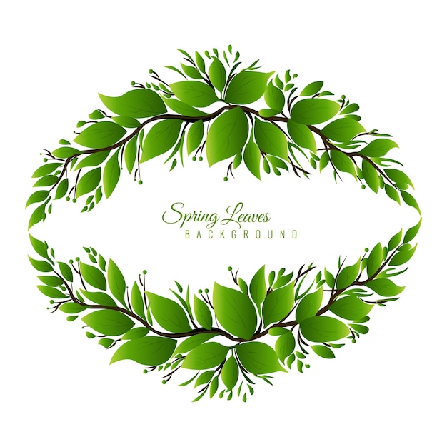 Gratis vector decoratief realistisch frame met groene bladeren