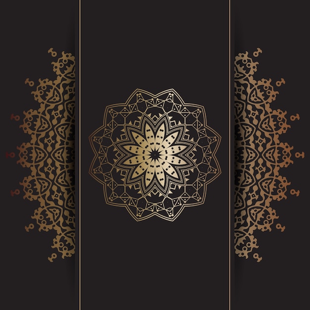 Gratis vector decoratieve achtergrond met gouden mandala ontwerp