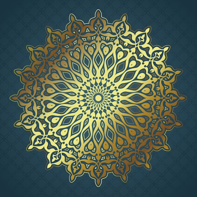 Gratis vector decoratieve achtergrond met gouden mandala ontwerp