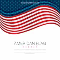 Gratis vector decoratieve achtergrond van golvende amerikaanse vlag in plat ontwerp