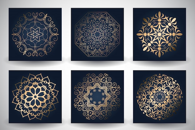 Decoratieve achtergronden met verschillende mandala designs