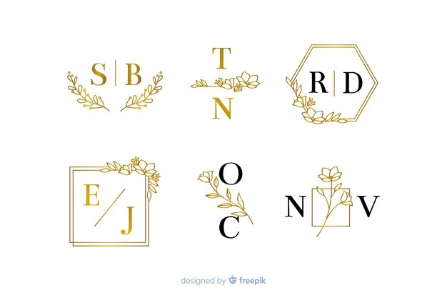 Decoratieve bruiloft monogram collectie