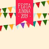 Gratis vector decoratieve festa junina vlaggen achtergrond