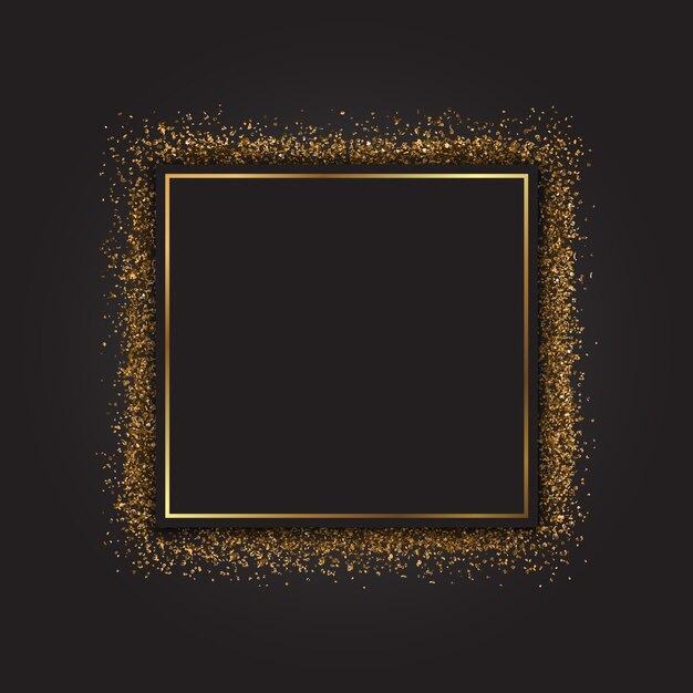 Decoratieve frame met een gouden glittereffect