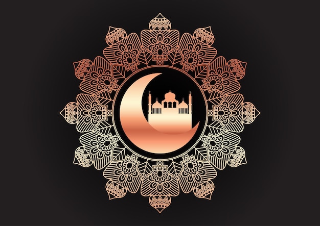 Gratis vector decoratieve gouden en zwarte arabische achtergrond