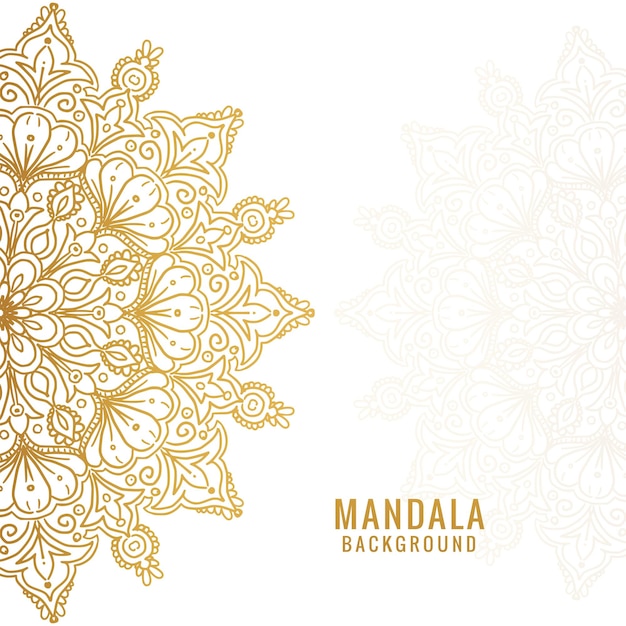 Gratis vector decoratieve gouden mandala op witte achtergrond
