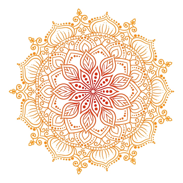 Gratis Vector decoratieve gouden mandala op witte achtergrond