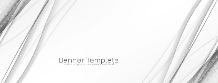Gratis Vector decoratieve grijze en witte golfstijl banner ontwerp vector