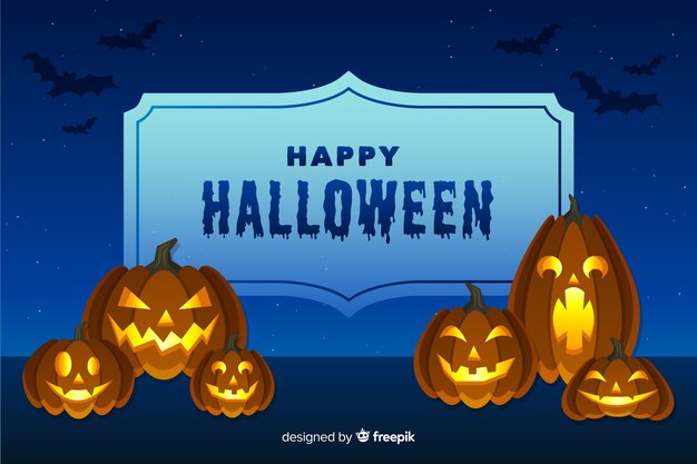 Decoratieve Halloween-vlakke stijl als achtergrond