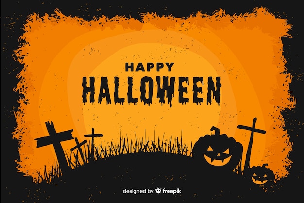 Decoratieve Halloween-vlakke stijl als achtergrond