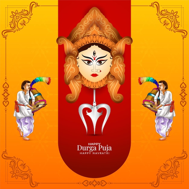 Gratis vector decoratieve happy navratri en durga puja festival viering achtergrond vector