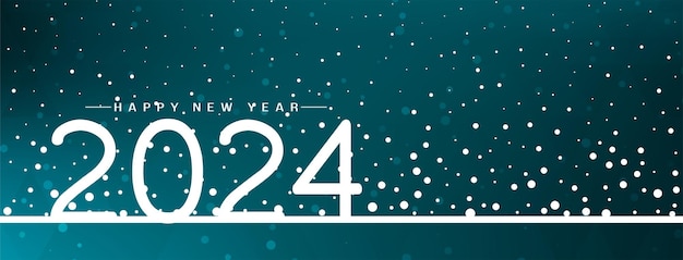 Gratis vector decoratieve happy new year 2024 groeten banner ontwerp vector