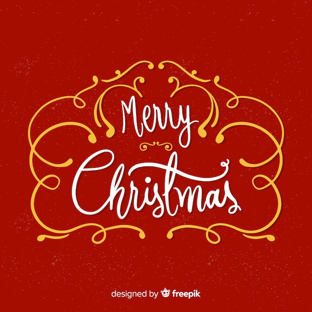 Gratis vector decoratieve kerst belettering achtergrond