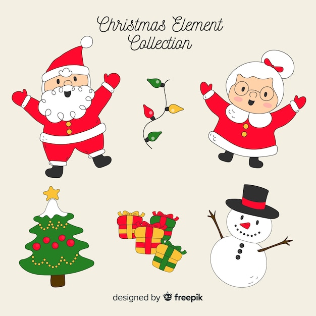 Gratis vector decoratieve kerst elementen