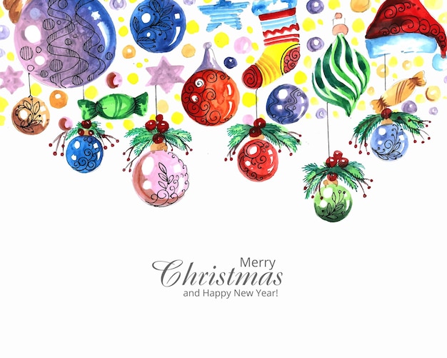 Decoratieve kerst kleurrijke ballen vakantie achtergrond
