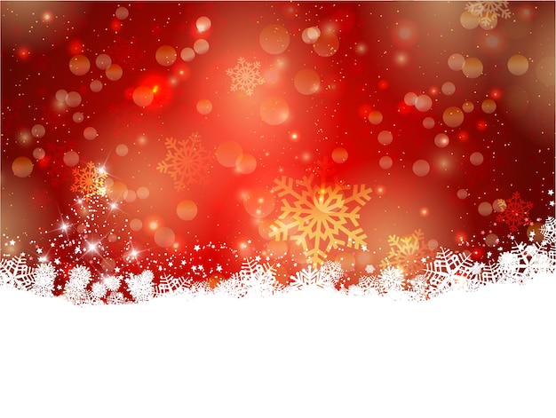 Gratis vector decoratieve kerstachtergrond van sneeuwvlokken en sterren