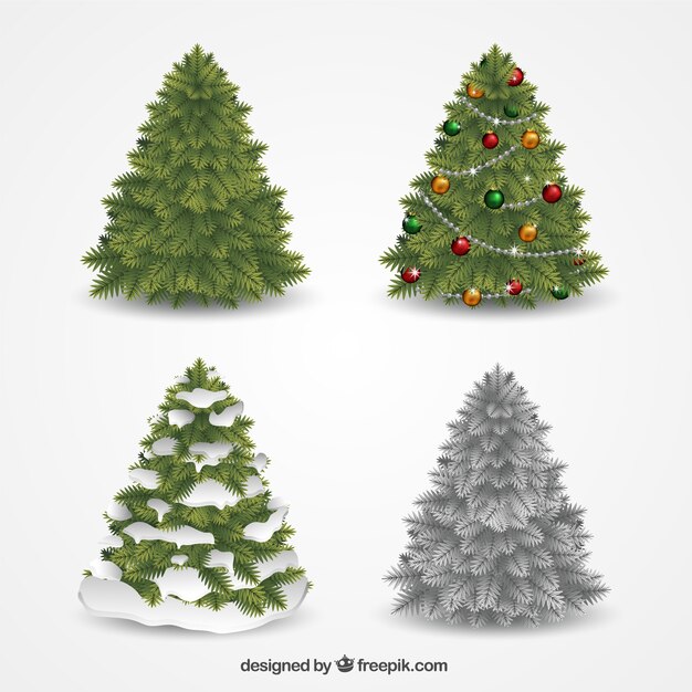 Decoratieve kerstbomen inzameling