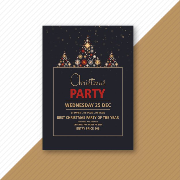 Decoratieve kerstfeest flyer met creatieve sneeuwvlokken