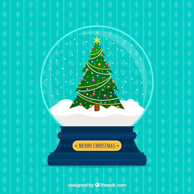 Gratis vector decoratieve kerstmissneeuwbal