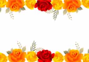 Gratis vector decoratieve kleurrijke bloemen bruiloft uitnodiging kaart achtergrond