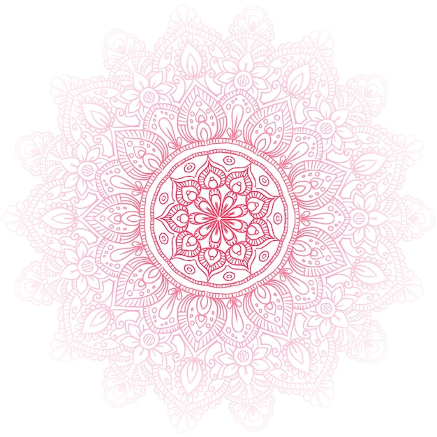 Decoratieve roze mandala op witte achtergrond