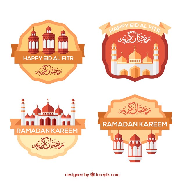 Decoratieve stickers van ramadan kareem